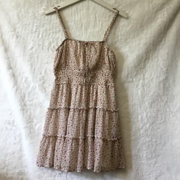 Trixxi Tan Floral-Print Chiffon Tiered Fit & Flare Dress - Picture 2 of 12